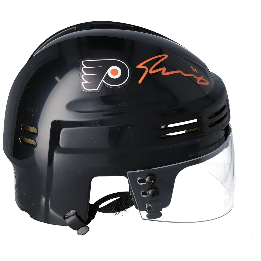 Travis Konecny Philadelphia Flyers Mini casque noir dédicacé