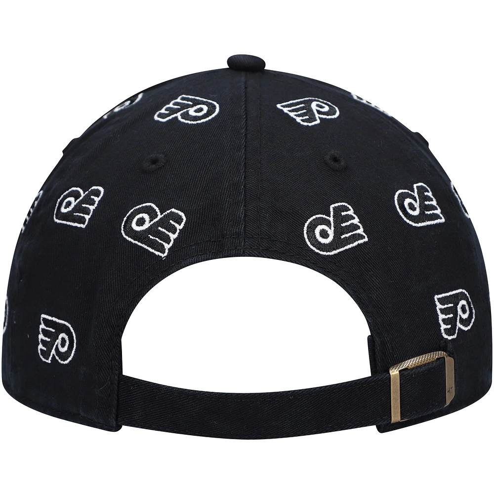 Women's '47 Black Philadelphia Flyers Confetti Clean Up Adjustable Hat