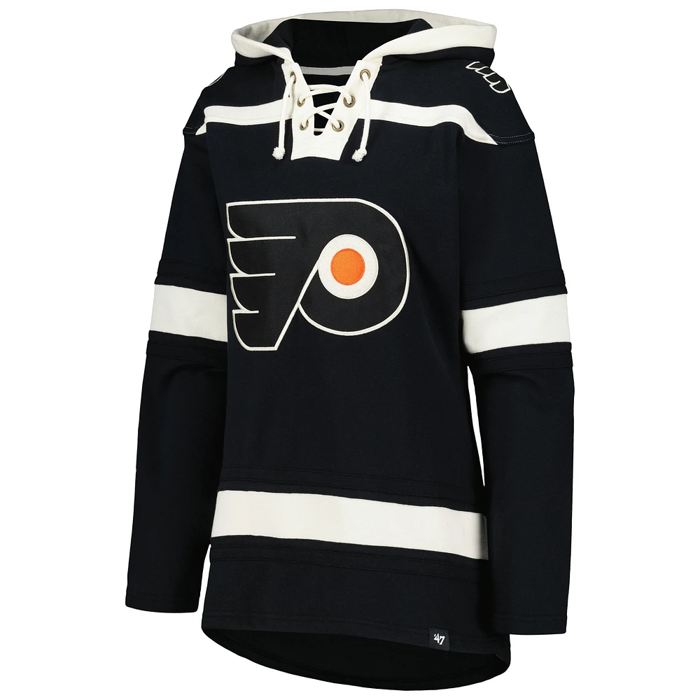 Women's '47  Black Philadelphia Flyers Superior Lacer Pullover Hoodie