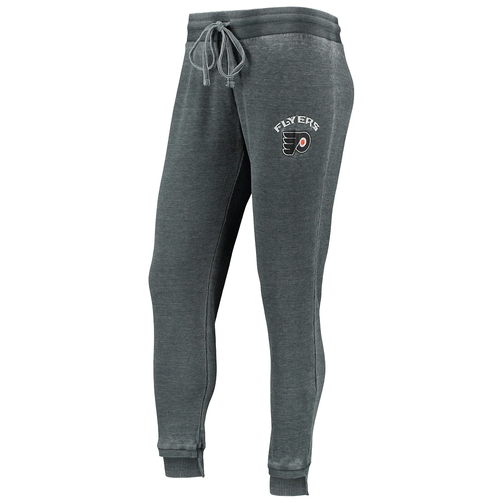 Women's Concepts Sport Charcoal/White Philadelphia Flyers Resurgence Slub Burnout Raglan T-Shirt & Joggers Sleep Set