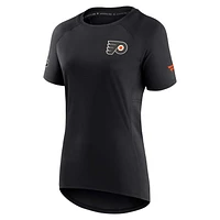 Women's Fanatics Black Philadelphia Flyers Authentic Pro Rink Raglan Tech T-Shirt