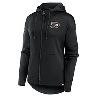 Women's Fanatics  Black Philadelphia Flyers Authentic Pro Scuba Full-Zip Hoodie