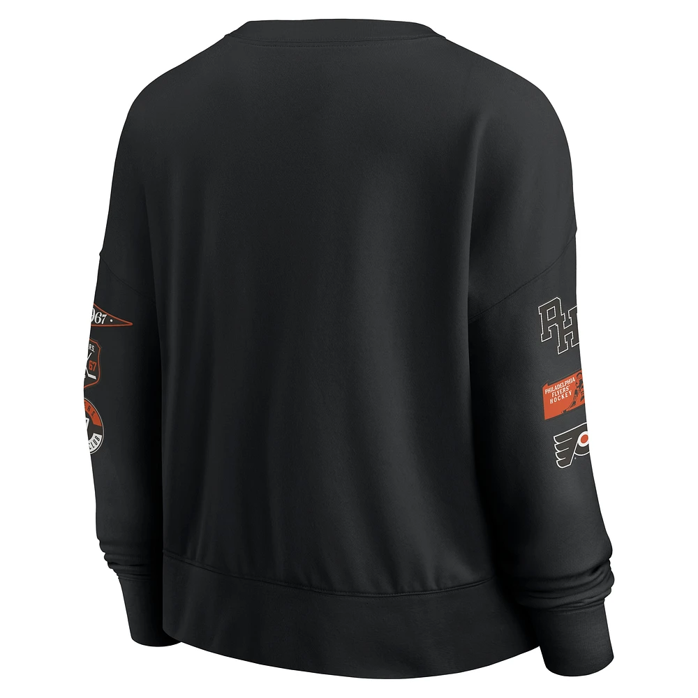 Women's Fanatics Black Philadelphia Flyers Go Team Pullover Sweatshirt