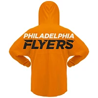 Women's Fanatics Orange Philadelphia Flyers Jersey Lace-Up V-Neck Long Sleeve Hoodie T-Shirt