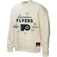 Women's Mitchell & Ness  Cream Philadelphia Flyers Logo 3.0 Pullover Sweatshirt