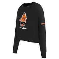 Women's Pro Standard Black Philadelphia Flyers Mascot Crewneck Pullover Sweatshirt