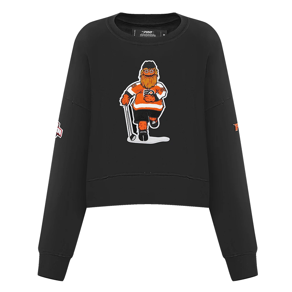 Women's Pro Standard Black Philadelphia Flyers Mascot Crewneck Pullover Sweatshirt