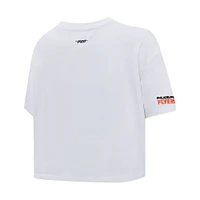 T-shirt court blanc Pro Standard des Flyers de Philadelphie Boxy Script Tail pour femmes