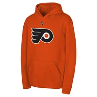 Youth Matvei Michkov Orange Philadelphia Flyers Player Name & Number Pullover Hoodie