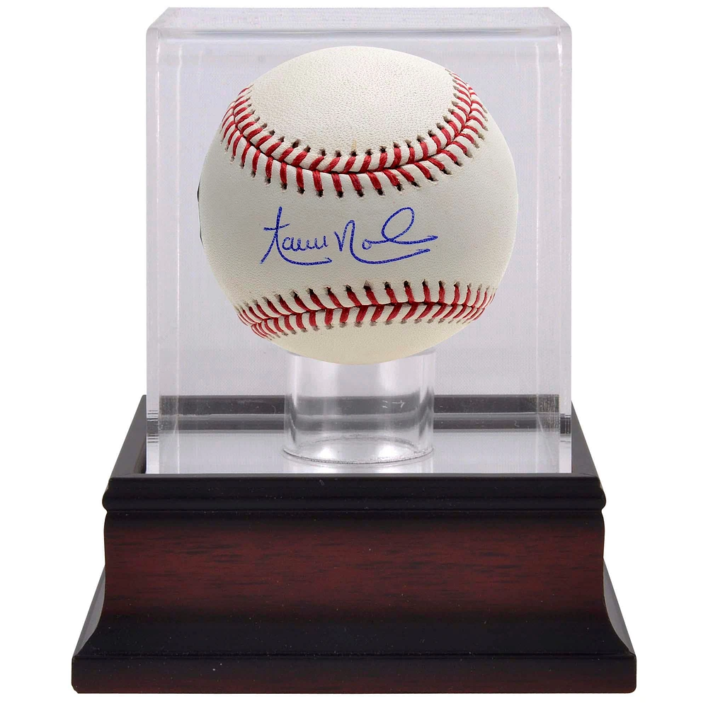 Aaron Nola Philadelphia Phillies Autographed Baseball & Mahogany Baseball Display Case