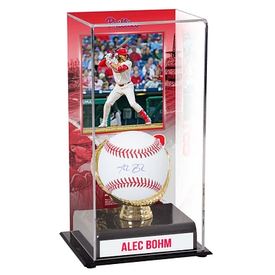 Alec Bohm Philadelphia Phillies Autographed Baseball and Sublimated Gold Glove Display Case with Image