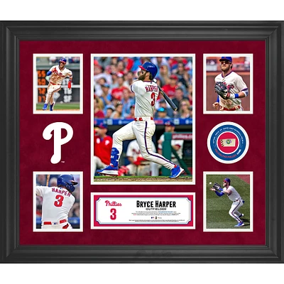 Bryce Harper Philadelphia Phillies Framed 5-Photo Collage with Piece of Game-Used Ball