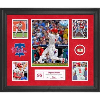 Bryson Stott Philadelphia Phillies Framed 5-Photo Collage with a Piece of Game-Used Ball