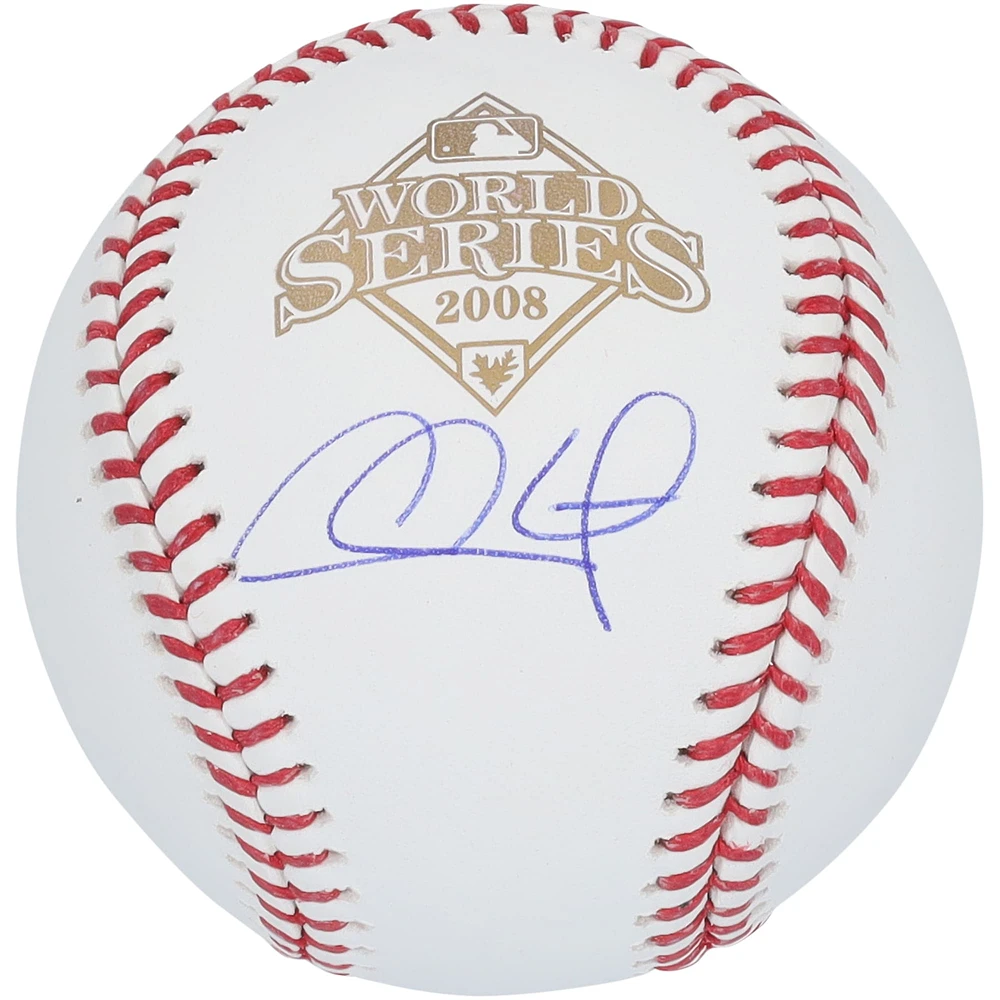 Chase Utley Philadelphia Phillies Autographed 2008 World Series Logo Baseball 