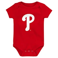 Infant Fanatics Philadelphia Phillies Fan Pennant 3-Pack Bodysuit Set