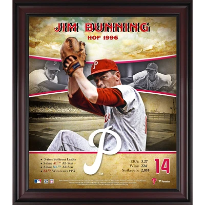 Jim Bunning Philadelphia Phillies Framed 15" x 17" Hall of Fame Career Profile