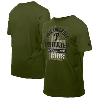 T-shirt vert New Era pour homme des forces armées Phillies de Philadelphie