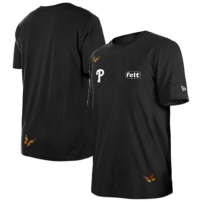T-shirt noir pour homme New Era x Felt Philadelphia Phillies