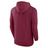 Men's Nike Heather Burgundy Philadelphia Phillies Authentic Collection Tri-Blend Performance Pullover Hoodie