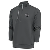Men's Antigua Gray Philadelphia Phillies Metallic Generation Quarter-Zip Pullover Top