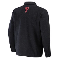 Men's Darius Rucker Collection by Fanatics Black Philadelphia Phillies Ringstop Full-Snap Shacket