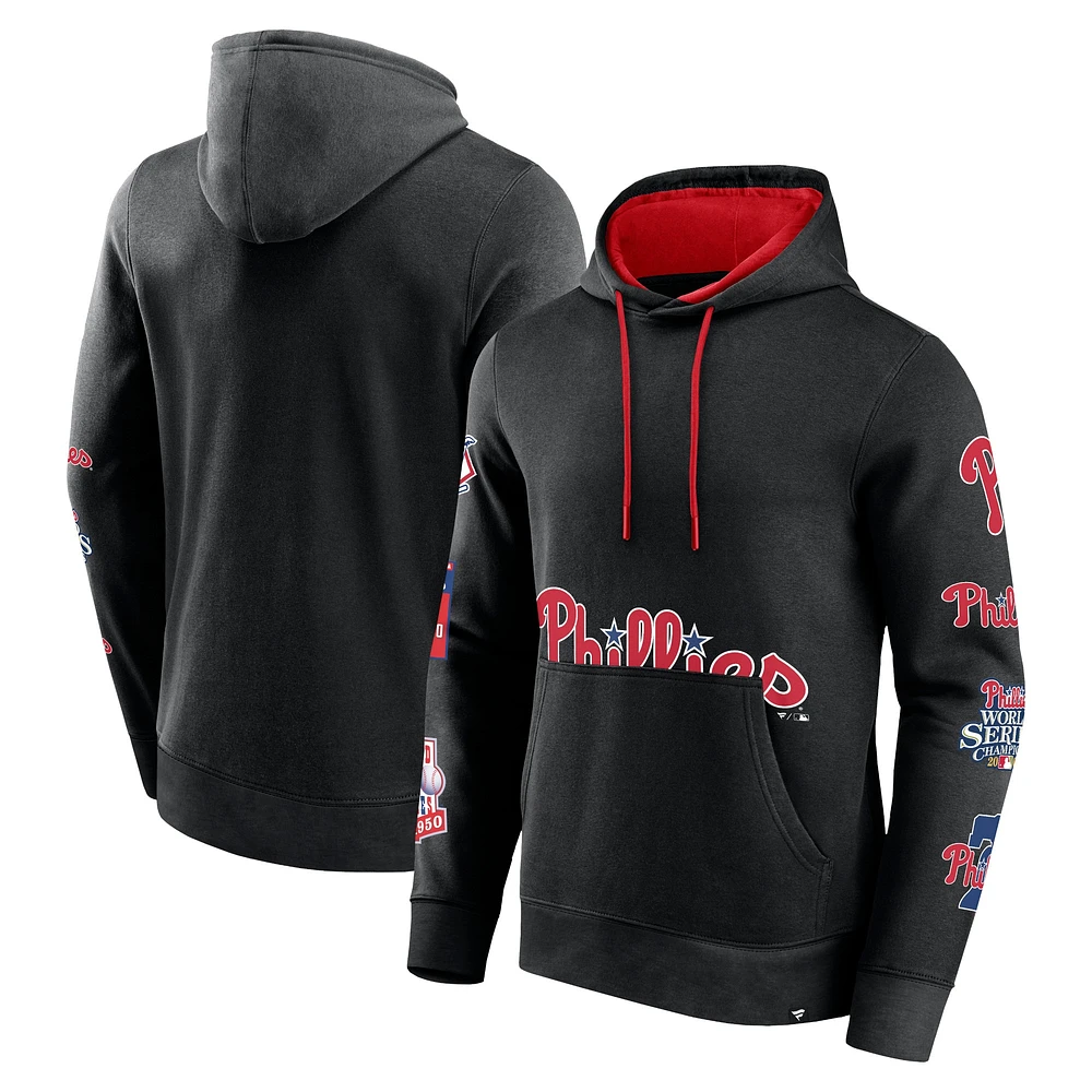 Sweat à capuche noir Fanatics pour hommes des Phillies de Philadelphie Wild Winner