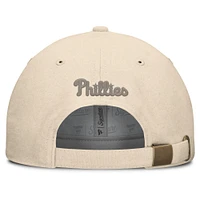 Men's Fanatics Cream Philadelphia Phillies Front Office Leather Patch Adjustable Hat