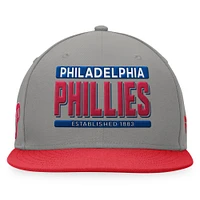 Men's Fanatics Gray/Red Philadelphia Phillies Line Drive Two-Tone Snapback Hat