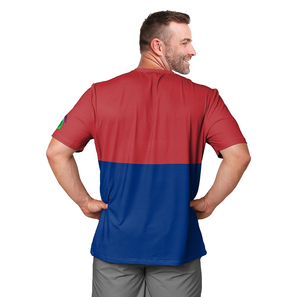 Men's FOCO Red/Royal Philadelphia Phillies Big Logo Mascot T-Shirt