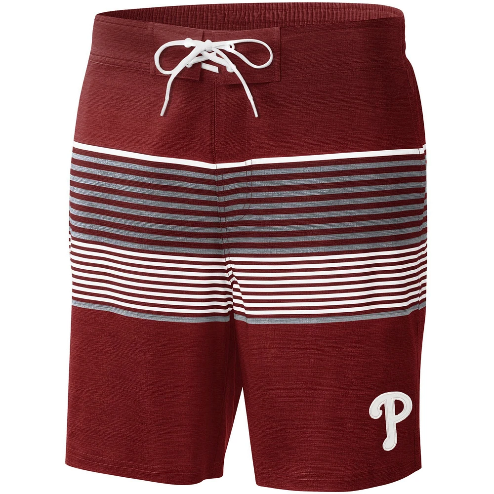 G-III Sports by Carl Banks Short de bain bordeaux Phillies Philadelphie Coastline Volley pour homme