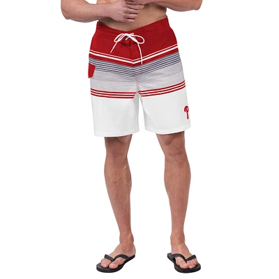 Short de bain G-III Sports by Carl Banks pour hommes, rouge/blanc, Jump Shot Volley des Phillies Philadelphie