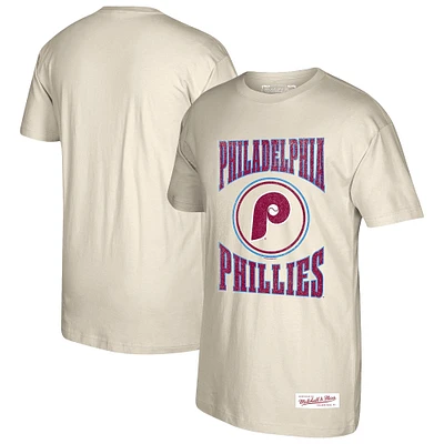 T-shirt à logo arqué Philadelphia Phillies de Mitchell & Ness pour homme, couleur crème