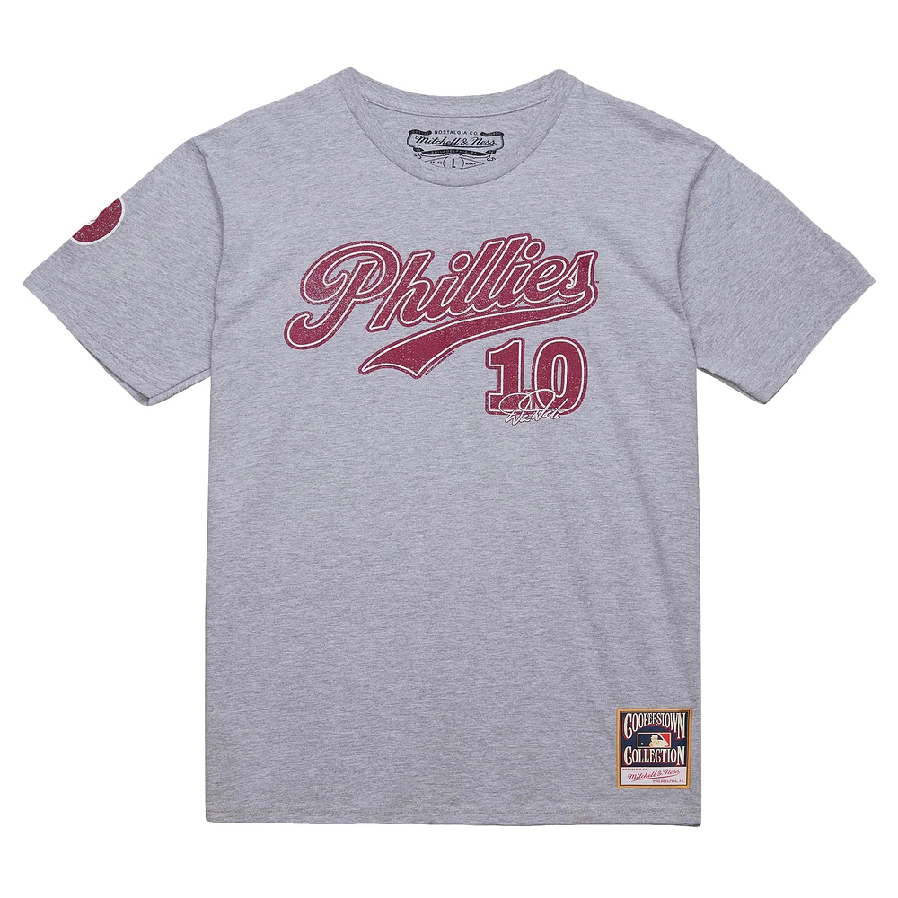 Men's Mitchell & Ness Darren Daulton Heather Gray Philadelphia Phillies Cooperstown Collection Player T-Shirt