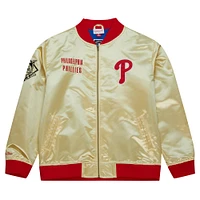 Men's Mitchell & Ness Gold Philadelphia Phillies OG 2.0 Lightweight Satin Full-Zip Jacket