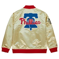 Men's Mitchell & Ness Gold Philadelphia Phillies OG 2.0 Lightweight Satin Full-Zip Jacket
