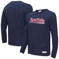 Men's Mitchell & Ness Navy Philadelphia Phillies Wordmark Slub Long Sleeve T-Shirt