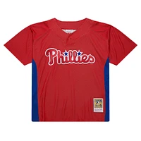 Maillot d'entraînement au bâton Mitchell & Ness Roy Halladay rouge Philadelphia Phillies Cooperstown Collection 2010 pour hommes