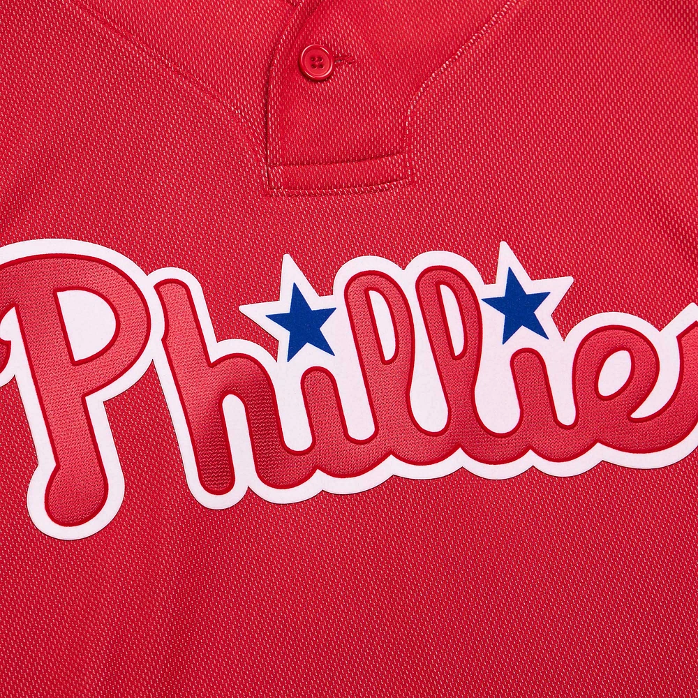 Maillot d'entraînement au bâton Mitchell & Ness Roy Halladay rouge Philadelphia Phillies Cooperstown Collection 2010 pour hommes