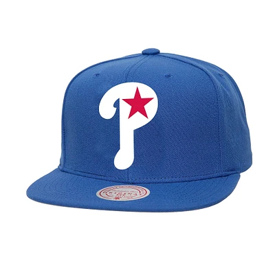 Casquette à rabat basique Mitchell & Ness Royal Philadelphia Phillies Cooperstown Collection pour homme