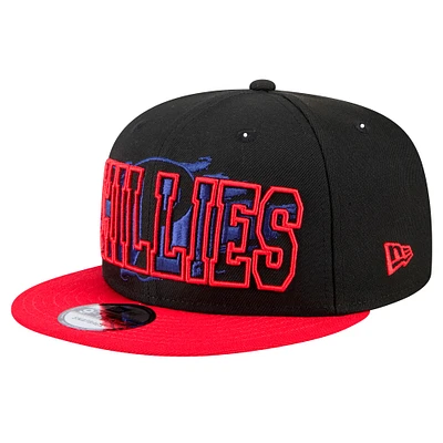 Casquette Snapback 9FIFTY Splatter Philadelphia Phillies noire New Era pour homme