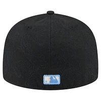 Men's New Era Black Philadelphia Phillies Tonal Koi 59FIFTY Fitted Hat