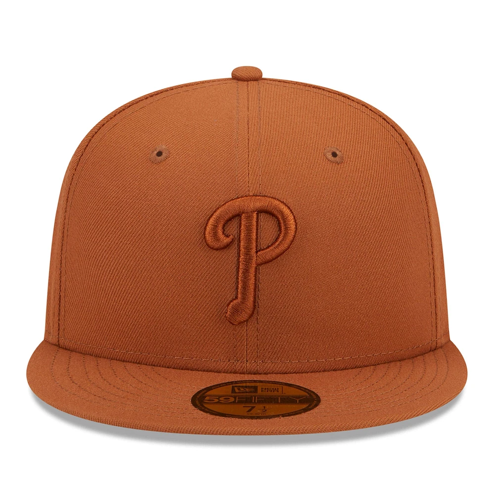 Men's New Era Brown Philadelphia Phillies Spring Color 59FIFTY Fitted Hat