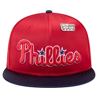 Men's New Era Red/Navy Philadelphia Phillies Satin 59FIFTY Fitted Hat