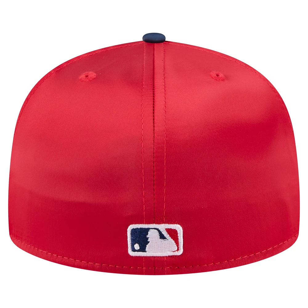 Men's New Era Red/Navy Philadelphia Phillies Satin 59FIFTY Fitted Hat