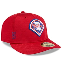 Men's New Era  Red Philadelphia Phillies 2024 Clubhouse Low Profile 59FIFTY Fitted Hat