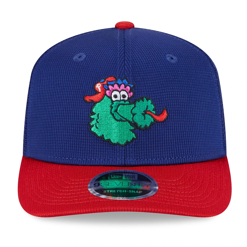 Men's New Era  Royal/Red Philadelphia Phillies 2025 Batting Practice 9SEVENTY Stretch-Snap Trucker Hat