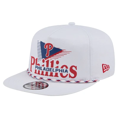 Casquette snapback blanche New Era pour homme, motif Philadelphia Phillies Collide Golfer