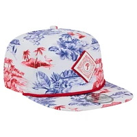 Men's New Era White Philadelphia Phillies Printed Island Golfer Snapback Hat