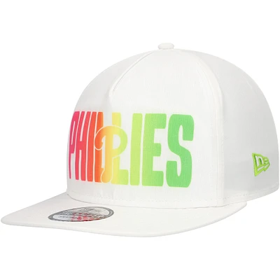 Casquette Snapback Spring Spectrum Golfer des Phillies de Philadelphie New Era blanche pour hommes