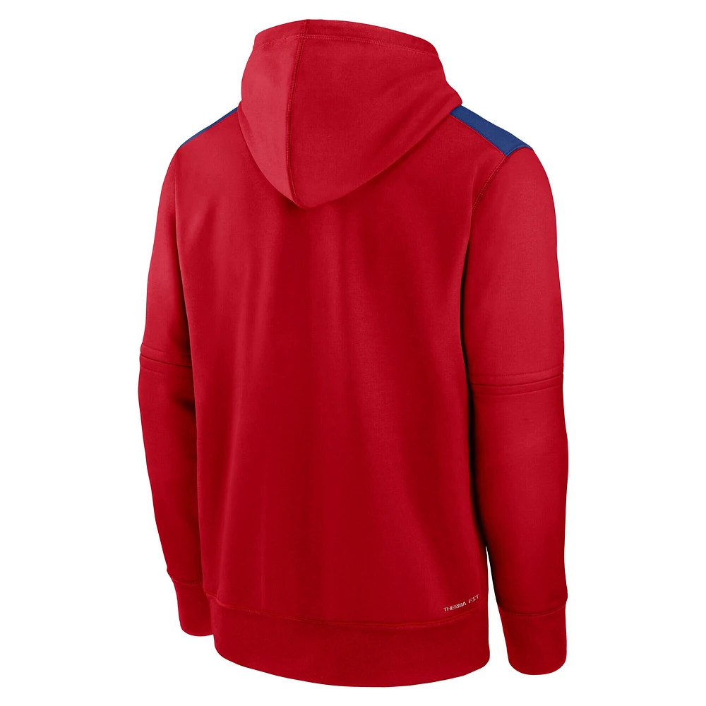 Men's Nike Red Philadelphia Phillies Authentic Collection Performance Pullover Hoodie